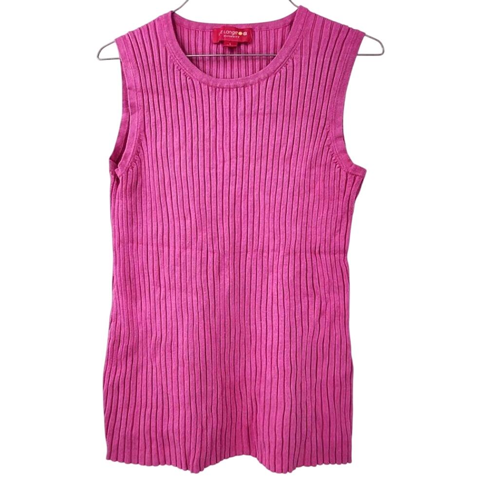 LIZ LANGE Ribbed Sleeveless Maternity Tank Top Womens Size Large L